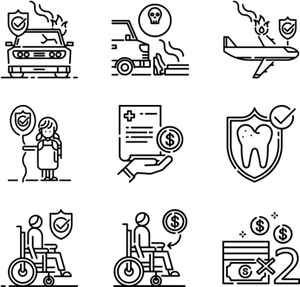 Insurance Types Icons Set PNG