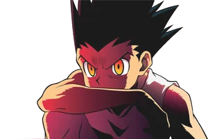 Intense Anime Character Gaze PNG image