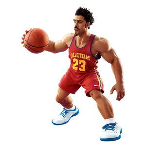 Intense Basketball Game Cartoon Png Edh PNG image