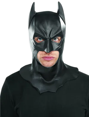 Intense Batman Mask Portrait PNG