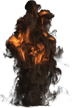 Intense_ Fire_ Smoke_ Against_ Dark_ Background PNG image