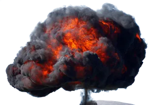 Intense_ Fire_ Smoke_ Plume_ Against_ Dark_ Background PNG image