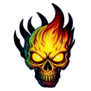 Intense Flame Skull PNG Ypp PNG