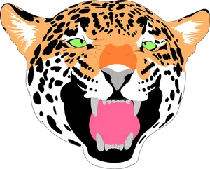 Intense Jaguar Face Illustration