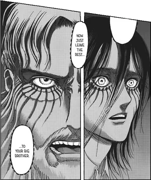 Intense_ Manga_ Panel_ Eren_and_ Zeke PNG image