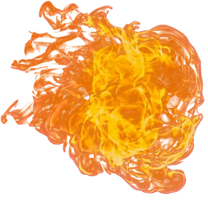 Intense Orange Flame Dance PNG image