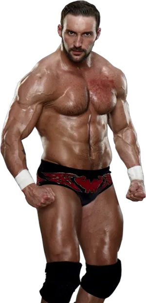 Intense_ Pro_ Wrestler_ Pose PNG image