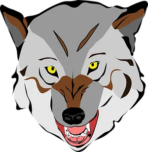 Intense Stare Wolf Vector Art PNG image