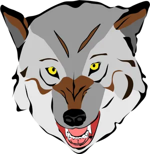 Intense_ Wolf_ Face_ Vector_ Art PNG