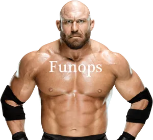 Intense Wrestler Portrait PNG