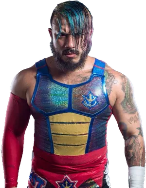 Intense Wrestler Portrait PNG