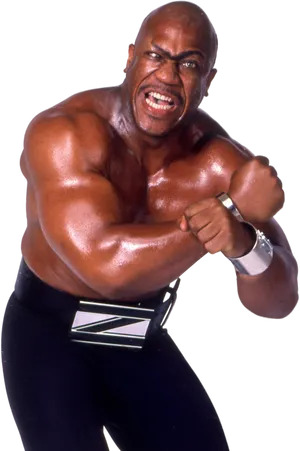Intense Wrestler Pose PNG