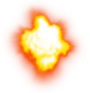 Intense Yellow Explosion Effect PNG image