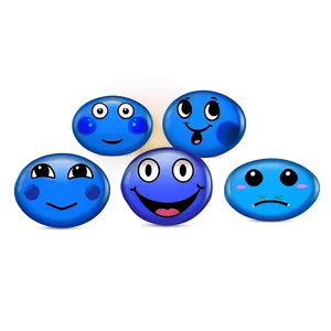 Interactive Blue Emojis PNG Bundle 06282024 PNG