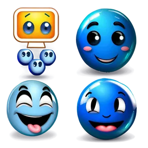 Interactive Blue Emojis PNG Bundle 56 PNG