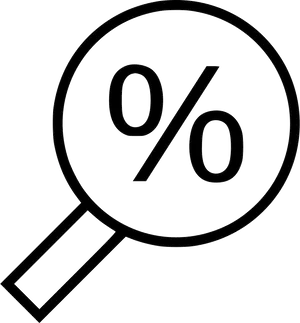 Interest Rate Magnifying Glass Icon PNG image