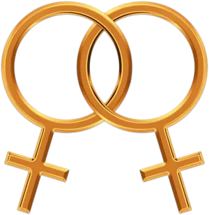 Interlocked Female Symbols Lesbian Pride PNG image
