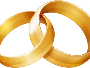 Interlocked Golden Rings PNG image