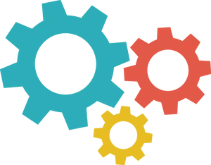 Interlocking Gears Graphic PNG