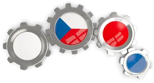 Interlocking Gears Graphic PNG