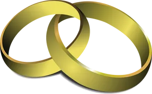 Interlocking Golden Rings Wedding Logo PNG image