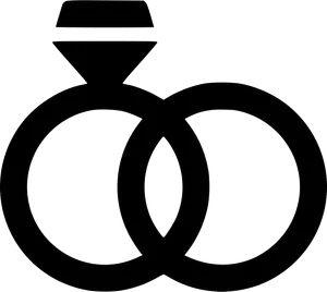 Interlocking Ringsand Diamond Icon PNG