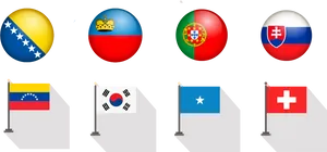 International Flags Spheresand Banners PNG image