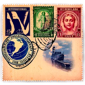 International Postcard Stamp Png Ilh PNG image