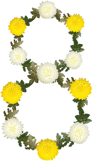 International Womens Day Floral Wreath PNG image