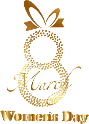 International Womens Day Golden Graphic PNG image