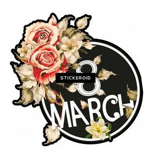 International Womens Day March8 Floral Design PNG image