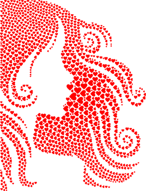 International Womens Day Red Mosaic Profile PNG image