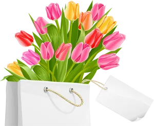 International Womens Day Tulipsin Bag PNG image