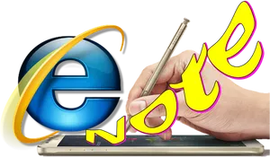 Internet Explorer Note Taking Concept