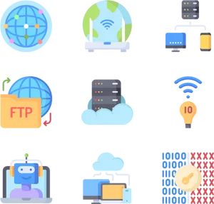 Internet Technology Icons Set