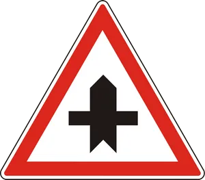 Intersection Road Sign Triangular Warning PNG