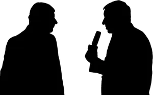 Interview Silhouette Reporterand Subject PNG image