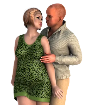 Intimate Couple3 D Render