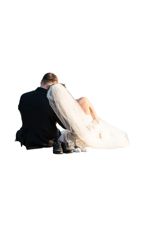 Intimate Wedding Moment Black Background PNG image
