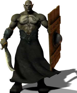 Intimidating Orc Warrior PNG image