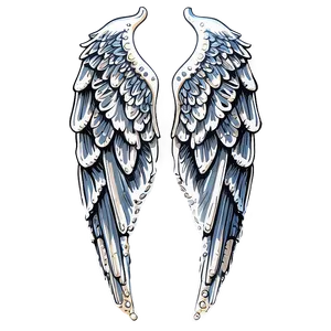 Intricate Angel Wings Design PNG 27