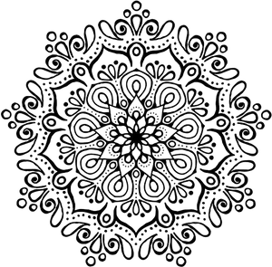 Intricate Black Mandala Design PNG image