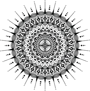 Intricate Black Mandalaon Blue Background