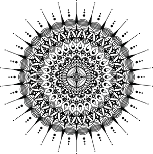Intricate Black Mandalaon Blue Background PNG image