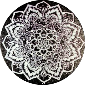 Intricate Blackand White Mandala Artwork PNG image