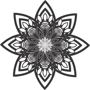 Intricate Blackand White Mandala Design PNG image