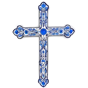 Intricate Blue Cross Detail PNG Ynu17 PNG
