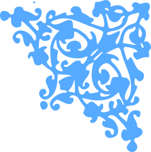 Intricate Blue Fancy Border Design PNG image