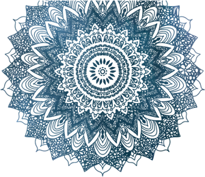 Intricate Blue Mandala Design PNG