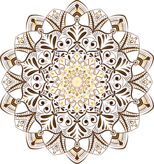 Intricate Brown Gold Mandala Design